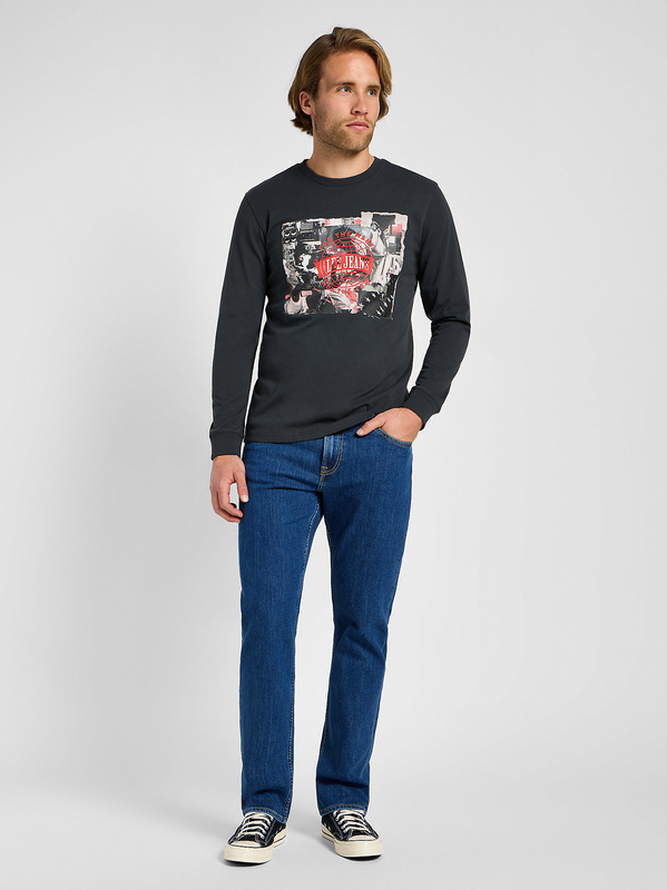 LEE MĘSKA KOSZULKA LONGSLEEVE LEE LS UTILITY ARTIST TEE WASHED BLACK 112355578