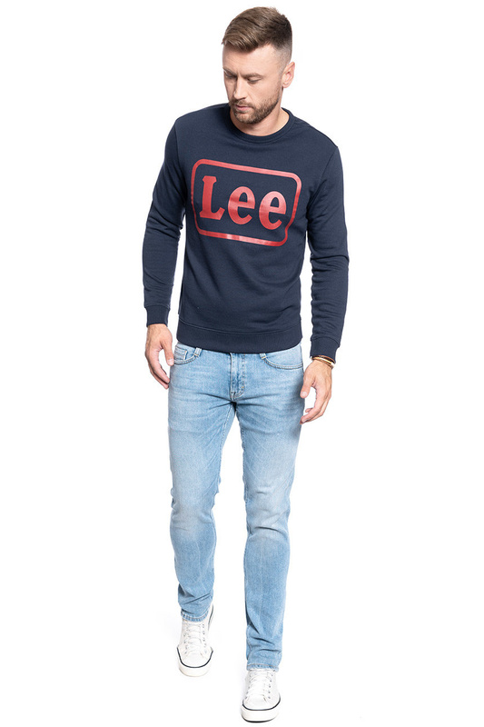 BLUZA MĘSKA LEE LOGO CREW SWS NIGHT SKY L80JFBSJ 112121401