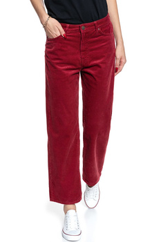 DAMSKIE SPODNIE SZTRUKSOWE LEE 5 POCKET WIDE LEG BIKING RED L30SDC87 112106606