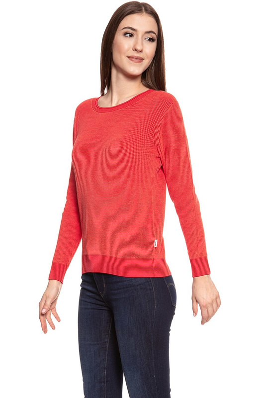 DAMSKI SWETER WRANGLER TWO TONE KNIT GLOW ORANGE W81081P48 112132226