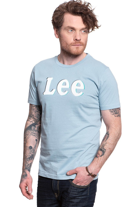 LEE T SHIRT DISTORTED LOGO TEE ASHLEY BLUE L61OFENA 112113980