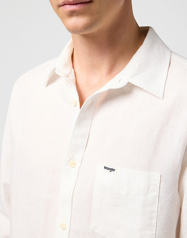 WRANGLER LS 1 PKT SHIRT MĘSKA KOSZULA W KRATĘ KRATA WORN WHITE 112352281 W5MY016804