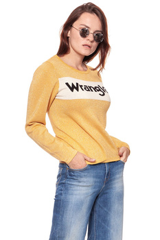 DAMSKI SWETER WRANGLER INTARSIA KNIT HONEY GOLD W8103PPU8 112132220