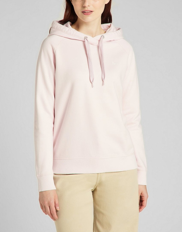LEE ESSENTIAL HOODIE DAMSKA BLUZA Z KAPTUREM LOGO PALE LILAC L53WTXSU 112140261