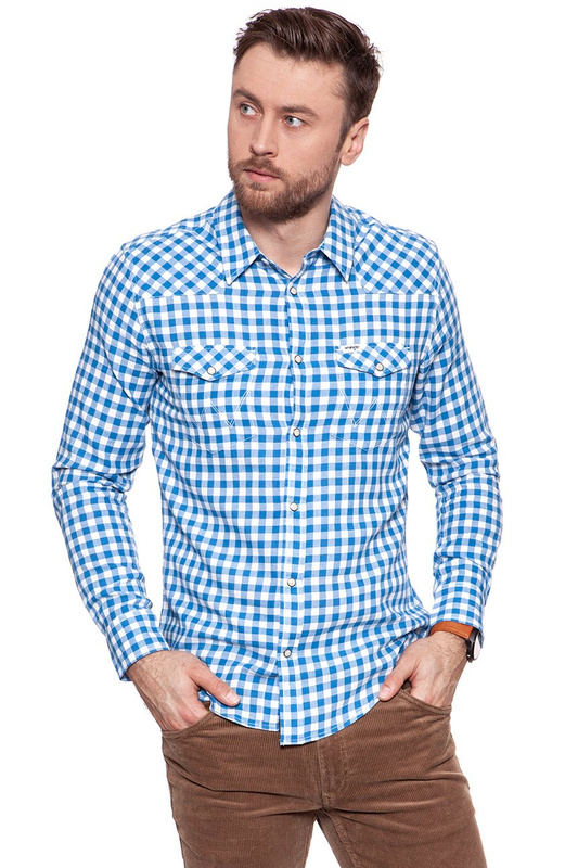 KOSZULA WRANGLER WESTERN SHIRT DEEP WATER W5983SZDF 112129901