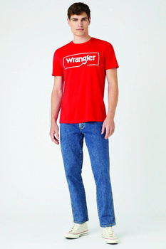 WRANGLER FRAME LOGO TEE MĘSKA KOSZULKA T-SHIRT NADRUK FORMULA RED W7H3D3XWO 112146331