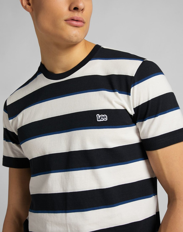 MĘSKI T-SHIRT LEE SS STRIPE TEE BLACK L60XLA01 112113632