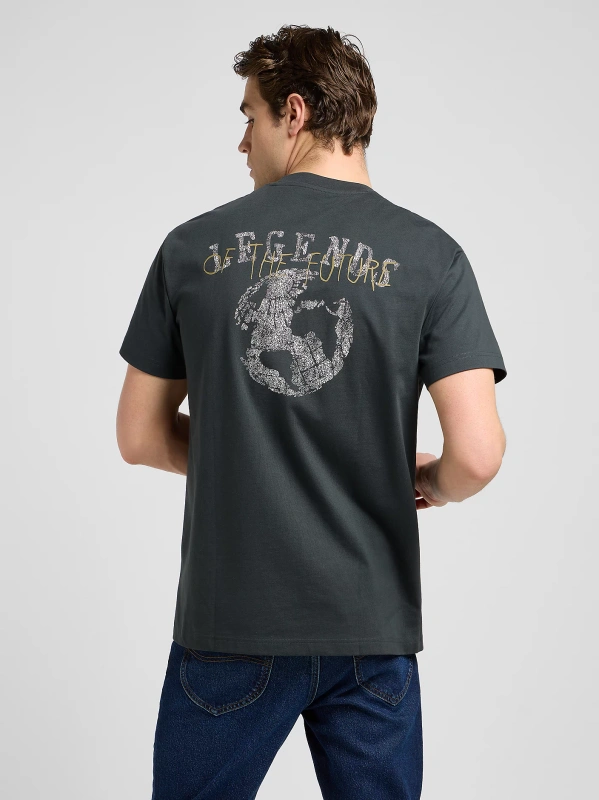 MESKA KOSZULKA LEE RELAXED GRAPHIC TEE WASHED BLACK 112370512