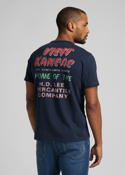 MĘSKI T-SHIRT LEE SS POSTER TEE NAVY L63EFE35 112114997
