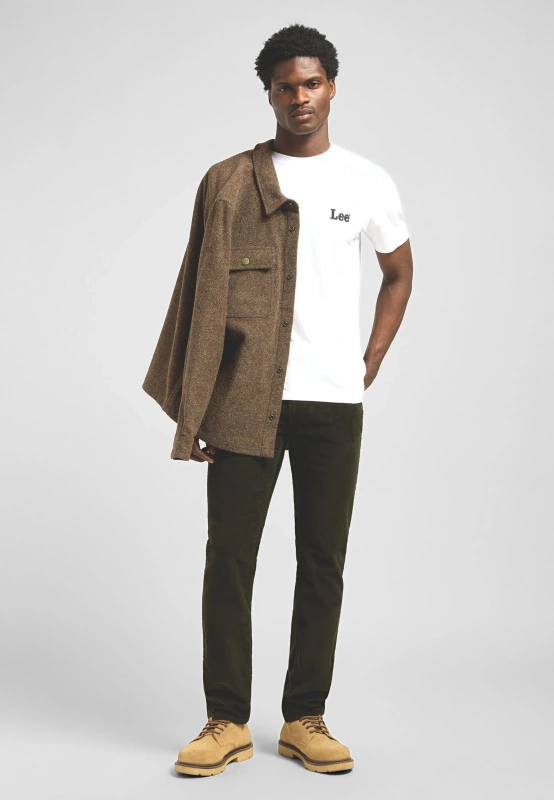 MESKIE SPODNIE SZTRUKSOWE LEE RIDER OLIVE NIGHT 112370641