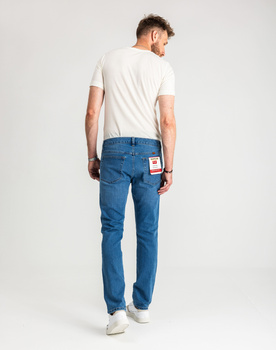 MESKIE SPODNIE WRANGLER RUSTLER REGULAR ABYSS BLUE 112356516 W100018376