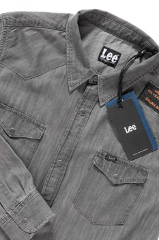 LEE WESTERN SHIRT SLIM GREY WASH L643KEFU 