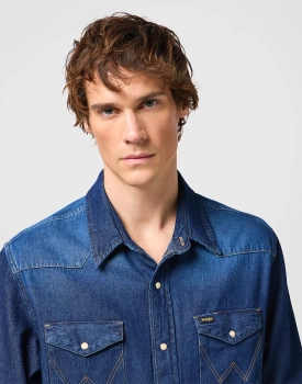 MESKA KOSZULA JEANSOWA WRANGLER 27MW DARK STONE 112341088