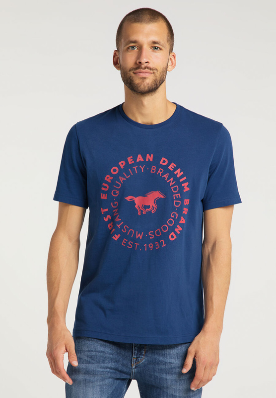 T-SHIRT MĘSKI MUSTANG ALEX C PRINT ESTATE BLUE 1009930 5335