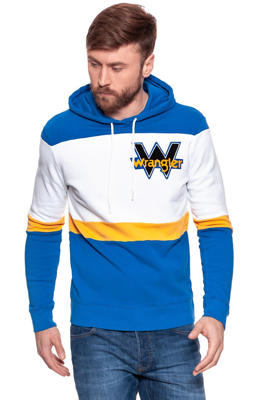 BLUZA WRANGLER MĘSKA B&Y HOODIE WHITE W6557HQ12 112130568