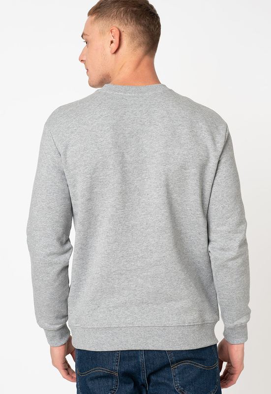 LEE BASIC CREW LOGO SWS MĘSKA BLUZA REGULAR FIT GREY MELE L80XTJMP 112121586