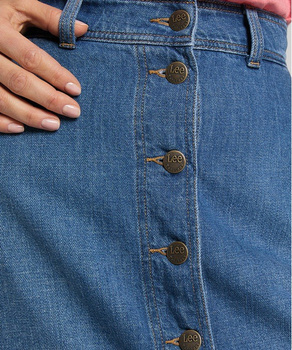 LEE BUTTON THROUGH DAMSKA SPÓDNICA LONG MID WICK L38TNAHN 112108335