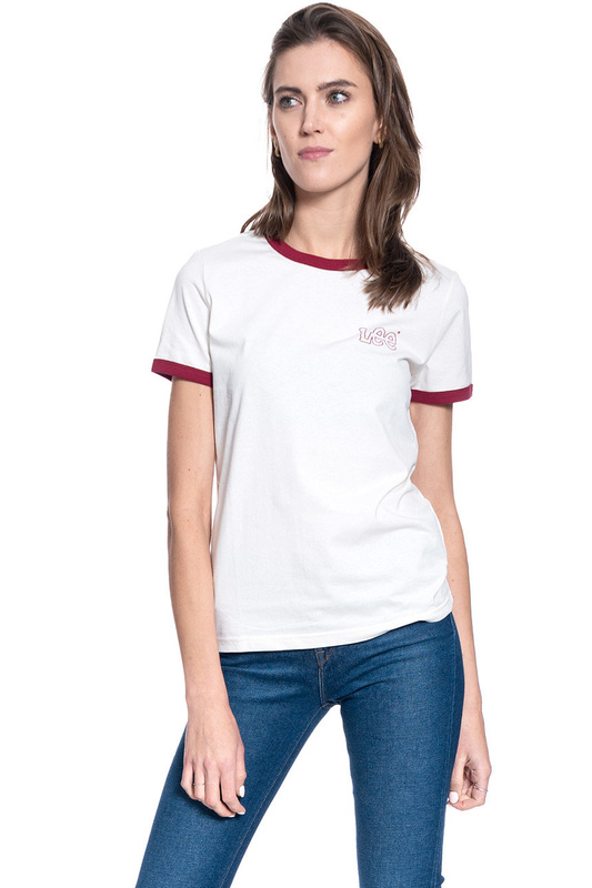 T-SHIRT DAMSKI LEE RINGER TEE SS CLOUD DANCER L44UFEHA 112110014