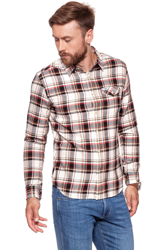 KOSZULA WRANGLER LS 1PKT FLAP SHIRT RED W5932SN47 112129736
