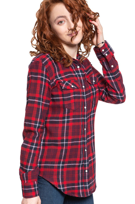 KOSZULA DAMSKA LEE REGULAR WESTERN WARP RED L46CPUKG 112110875