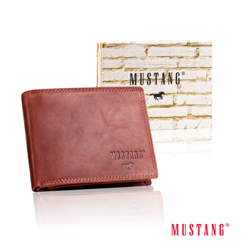 MUSTANG Denimo High Wallet Side Opening With Button SKÓRZANY PORTFEL POJEMNY NA KARTY PREMIUM 