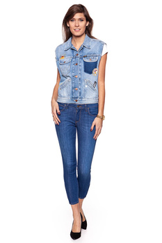 DAMSKI BEZRĘKAWNIK JEANSOWY WRANGLER RETRO VEST WOODSTOK W414GF129 112128779