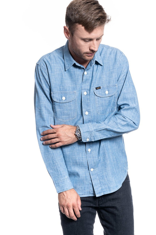 KOSZULA MĘSKA LEE WORKER SHIRT SUMMER BLUE L68HNSNJ 112117141