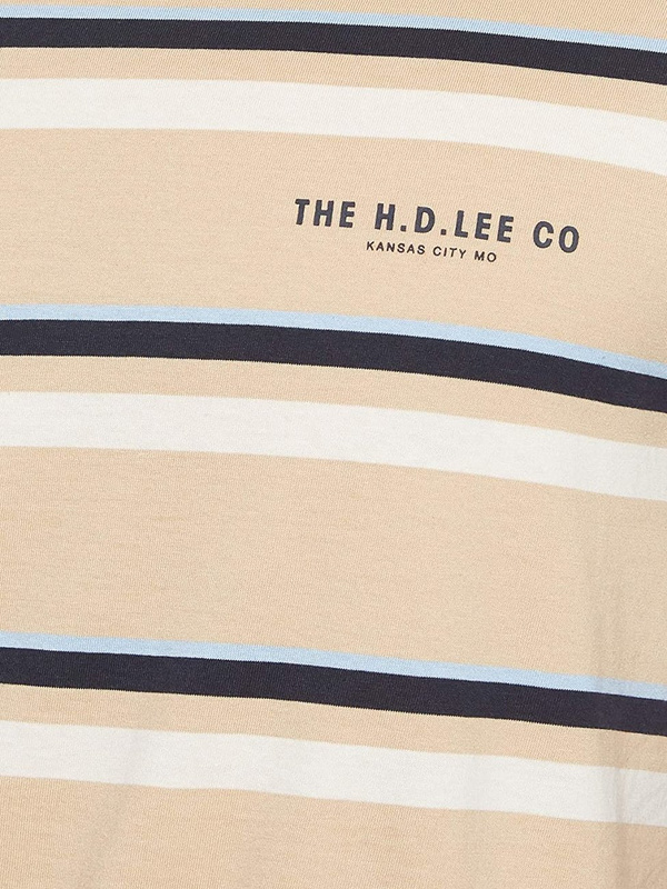 LEE STRIPES MĘSKI T-SHIRT KOSZULKA Z KRÓTKIM RĘKAWEM DUST BEIGE L63BJELP 112114964
