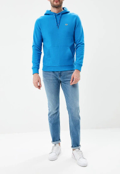 MĘSKA BLUZA LEE BASIC HOODIE REGULAR FIT DIPPED BLUE L82QWOLA 112122162