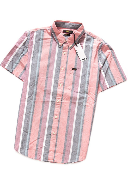 KOSZULA MĘSKA LEE BUTTON DOWN SS BURNED RED L886NULB 112123688