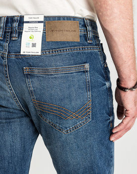 Męskie Spodnie Jeansowe Tom Tailor Marvin Used Mid Stone Proste 1007858 10119