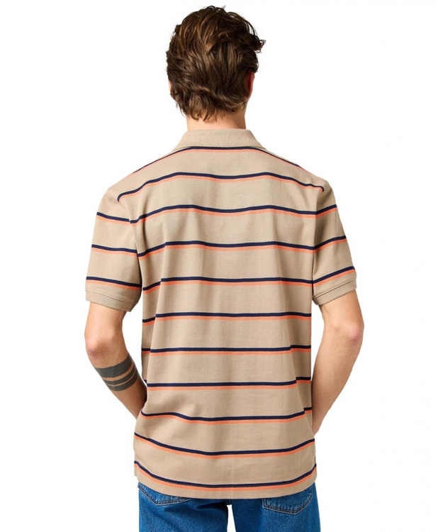 MESKA KOSZULKA WRANGLER STRIPE POLO SHIRT KHAKI 112362831