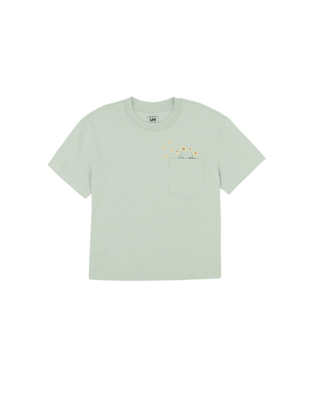DAMSKA KOSZULKA LEE EMBROIDERY POCKET TEE SOFT SAGE 112363833