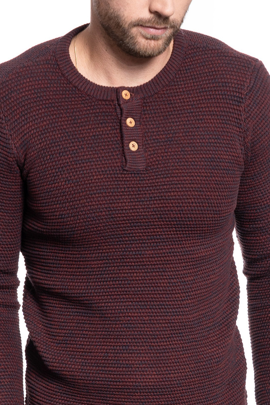 SWETER MĘSKI MUSTANG EMIL C HENLEY 1011093 3232
