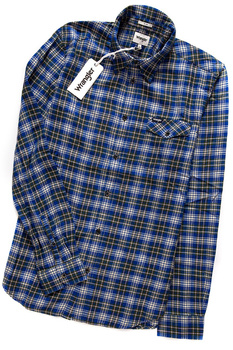 WRANGLER LS 1PKT FLAP SHIRT MAZARINE BLUE W5918T67K 112129712