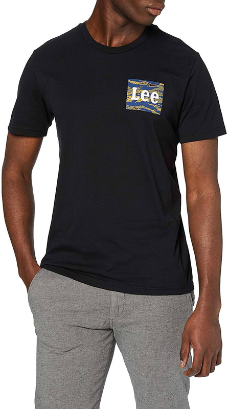 LEE CAMO PACKAGE TEE MĘSKI T-SHIRT KOSZULKA LOGO NADRUK BLACK L64WFE01 112115951