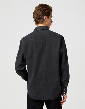 MESKA KOSZULA JEANSOWA WRANGLER WESTERN SHIRT RINSE BLACK 112362906