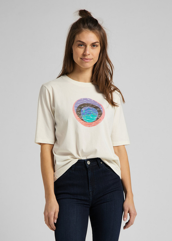 DAMSKI T-SHIRT LEE HALF SL GRAPHIC TEE BRIGHT WHITE L44JEPLJ 112109894