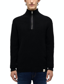 Męski Sweter Mustang Style Emil T Ziptroyer Black 1014440 4142 