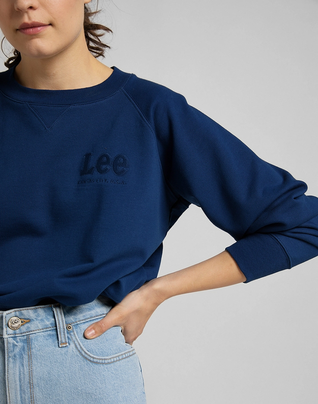 BLUZA DAMSKA LEE VINTAGE CROPPED SWS WASHED BLUE L36EBRLR 112107835
