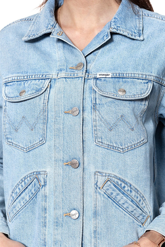 DAMSKA KURTKA JEANSOWA WRANGLER RETRO JACKET TUBBLE BLUE W415FH17J 112128783