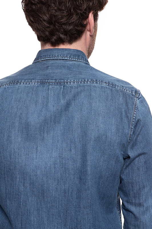 LEE BUTTON DOWN REGULAR FIT OIL BLUE L880PLMO 112123380