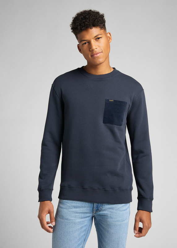 MĘSKI BLUZA KLASYCZNA LOGO LEE CREW CORD SWS SKY CAPTAIN L83FTJHY 112140933