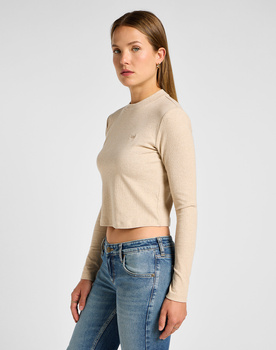 DAMSKA KOSZULKA LEE LS CROPPED RIB TEE OATMEAL 112355192