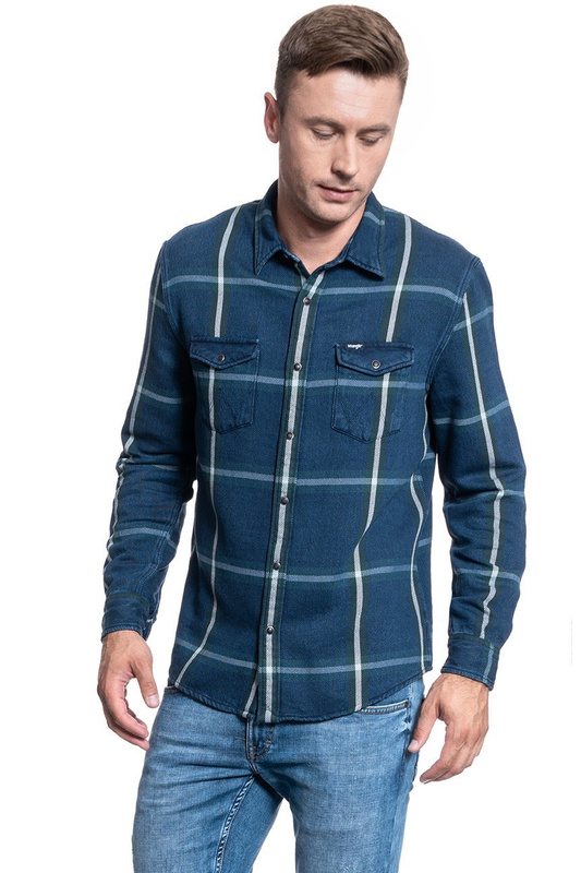 MĘSKA KOSZULA WRANGLER LS WESTERN SHIRT PINE W5A7MTG01 112130081