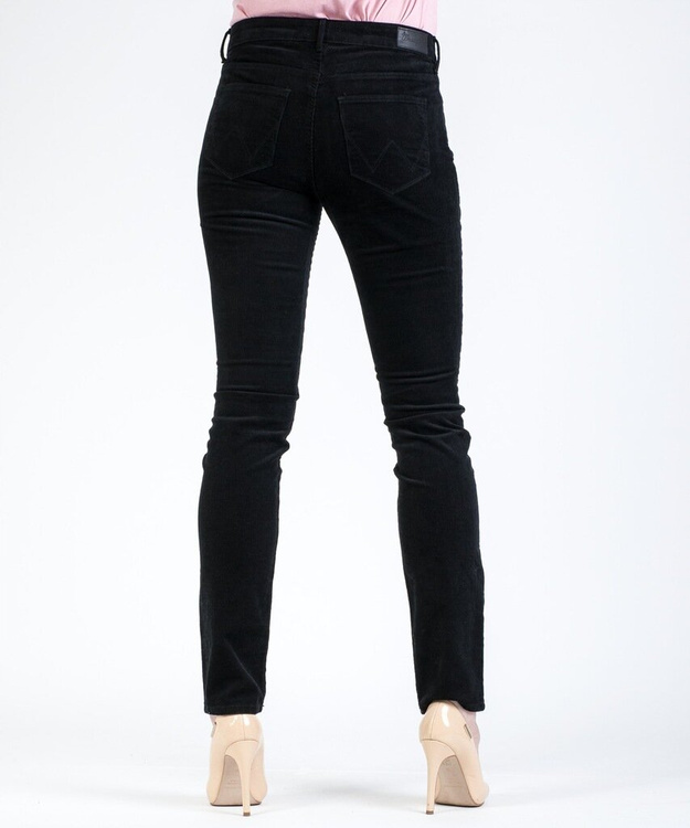 WRANGLER SLIM BLACK DAMSKIE SPODNIE SZTRUKSOWE SZTRUKS W28LEK100