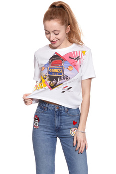 WRANGLER T SHIRT DAMSKI CROP TEE WHITE W7382EV12 112131028