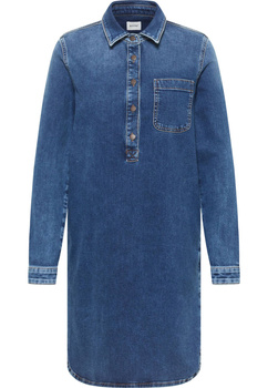 Damska Sukienka Mini Mustang Style Aloha Henley Dress Denim Blue 1015584 5000 701