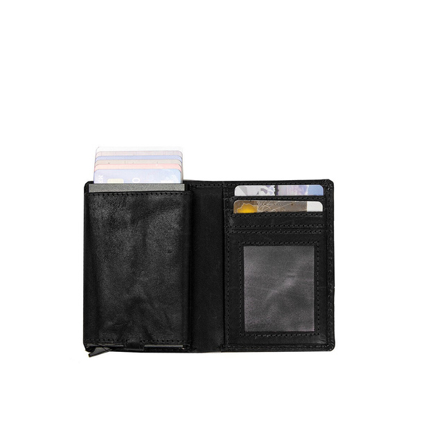 MUSTANG Temi RFID Aluminium Case Wallet MĘSKI SKÓRZANY PORTFEL PREMIUM POJEMNY NA KARTY SKÓRA BROWN 06.103900