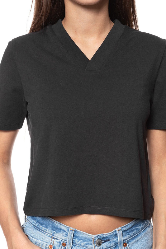 WRANGLER CROP V TEE FADED BLACK W7008GFV6 112130869